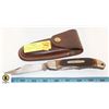 Image 1 : "OLD TIMER" POCKET KNIFE W/LEATHER SHEATH