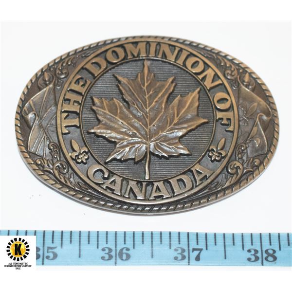 TONY LAMA BRASS BUCKLE-  DOMINION OF CANADA 