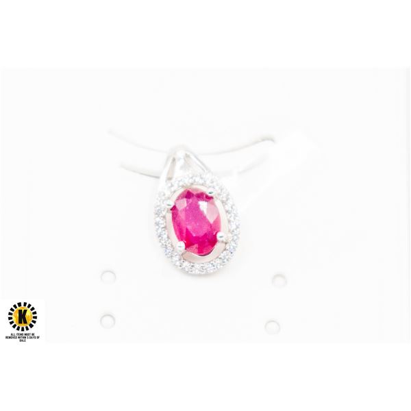 #81-HEATED RED RUBY & CZ PENDANT