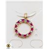 Image 1 : #25-RED RUBY & CZ PENDANT