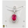Image 1 : #84-HEATED RED RUBY & CZ PENDANT