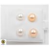 Image 1 : #55-NATURAL AKUYA PEARL EARRINGS 2 PAIRS