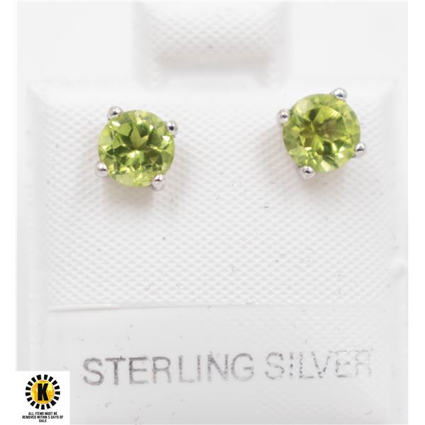 #263-UNHEATED PERIDOT STUD EARRINGS