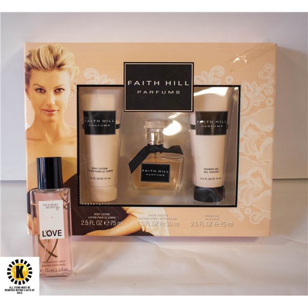 FAITH HILL PARFUM,LOTION,GEL SET,
