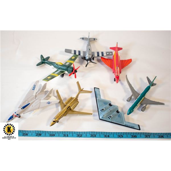 7 VINTAGE DIECAST MILITARY PLANES