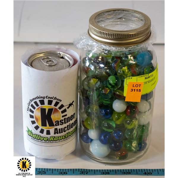 ESTATE JAR OF MARBLES