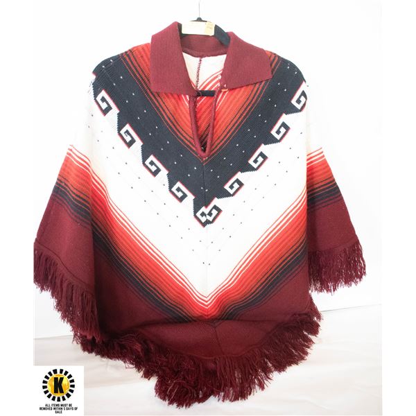 PONCHO-STYLE KNITTED COVER-UP - LADIES SIZE