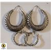 Image 1 : 925 STERLING SILVER HOOP EARRINGS -ESTATE