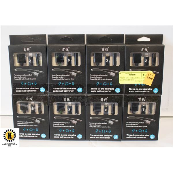 8 PACKS OF 3-1 CHARGING AUDIO CALL CONVERTER