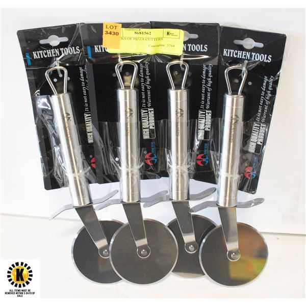 4 PACKS OF PIZZA CUTTERS