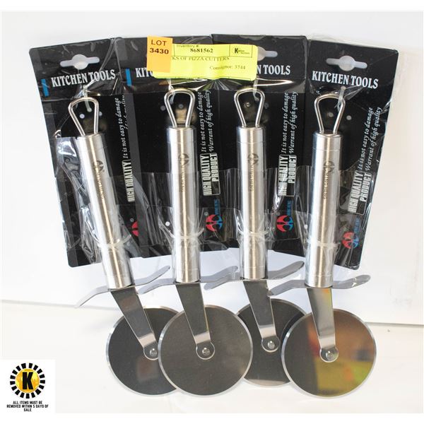 4 PACKS OF PIZZA CUTTERS