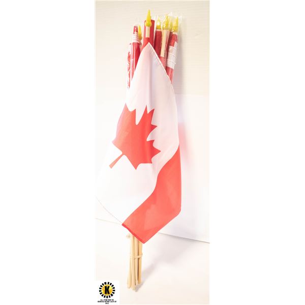 BUNDLE OF 12 CANADAIN HAND FLAGS