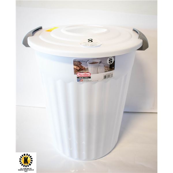 STERILITY 24 QT UTILITY GARBAGE CAN WITH LID