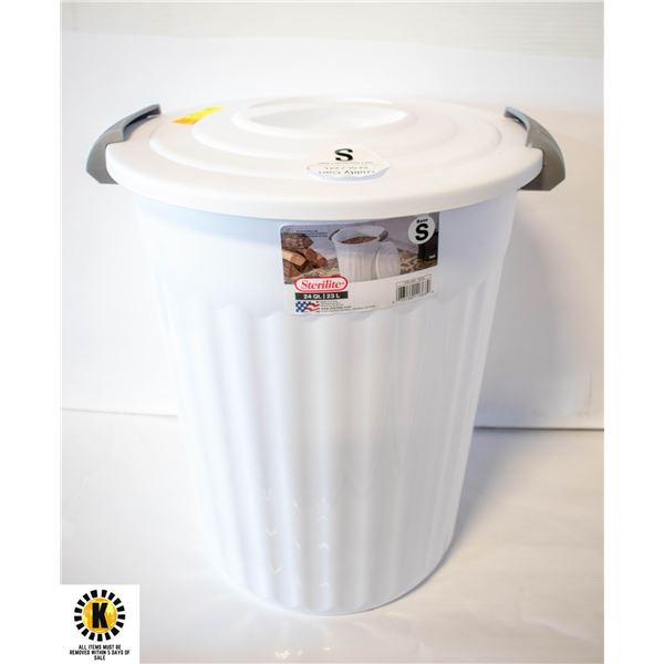 STERILITY 24 QT UTILITY GARBAGE CAN WITH LID