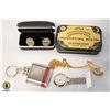 OUIJA TIN, NURSES WATCH, CUFFLINKS, MINI FLASK, &