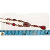 Image 1 : GOLD PLATED WOMEN'S NECKLACE WITH RED