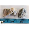 Image 1 : 3 QUARTZ/ PYRITE (FOOL'S GOLD) ROUGH 137.0 CT T