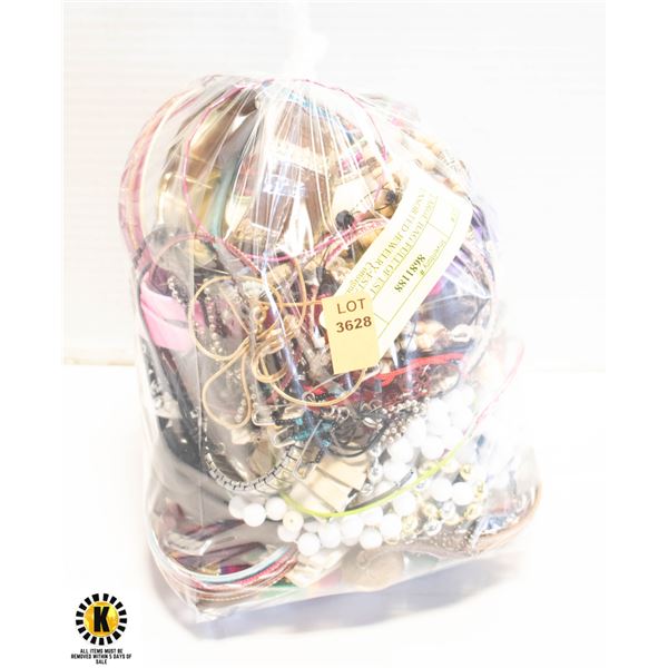 LARGE BAG FULL OF ESTATE UNSORTED JEWELRY-ESTATE