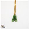 POLISHED JADE PENDANT ON GOLD PLATED CHAIN