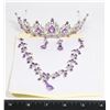 NEW LILAC AND CLEAR RHINESTONE BRIDAL CROWN,