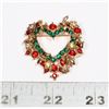 Image 1 : NEW VINTAGE STYLE RHINESTONE HEART BROOCH