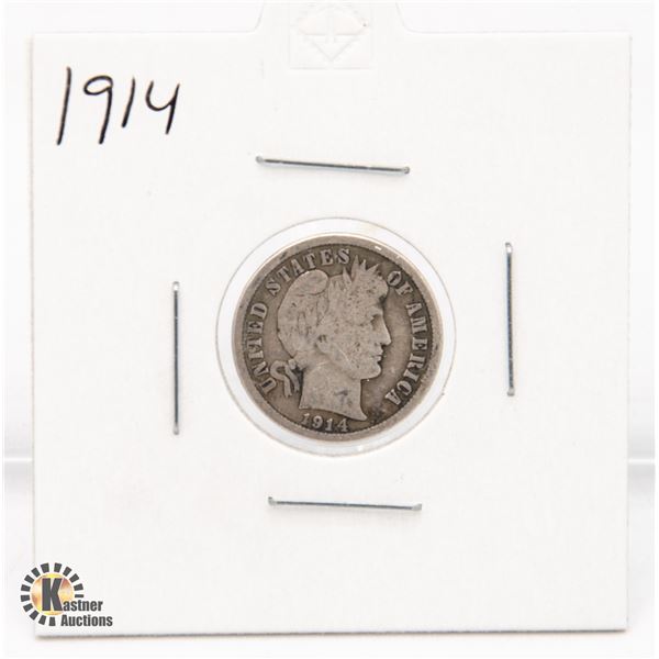 1914 SILVER USA ONE DIME COIN