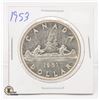 Image 1 : 1953 SILVER CANADA $1 DOLLAR COIN