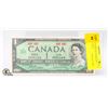 Image 1 : 1867-1967 BANK OF CANADA $1 DOLLAR NOTE