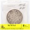 Image 1 : 1916 CANADIAN KING GEORGE SILVER HALF DOLLAR