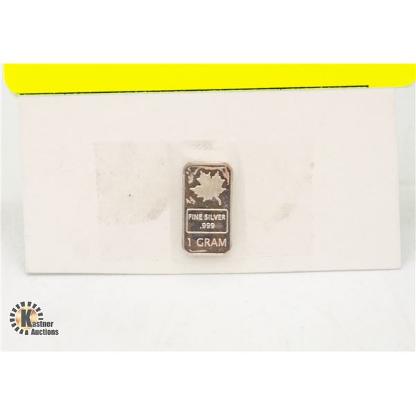 1 GRAM SILVER MAPLE BAR