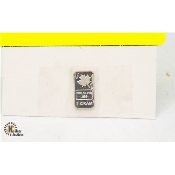 1 GRAM SILVER MAPLE BAR
