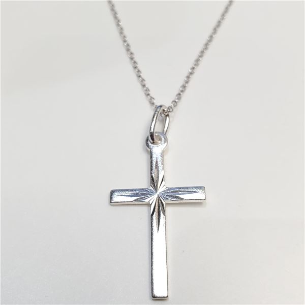 S256-14 SILVER CROSS NECKLACE
