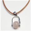 Image 1 : S256-40 SILVER ROSE QUARTZ NECKLACE