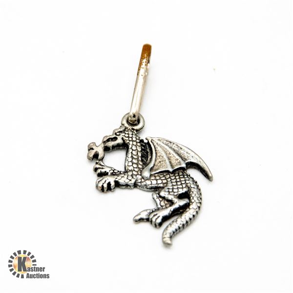 SILVER TONE DRAGON PENDANT