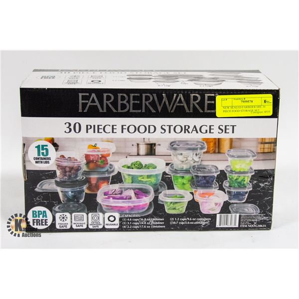 NEW SEALED FARBERWARE 30 PIECE FOOD STORAGE SET