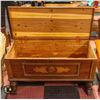 Image 2 : WOODEN CHEST WITH LEGS H-24.5" W-20" L-43.5"