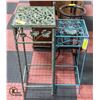 Image 1 : 2 METAL DECORATIVE PLANT STANDS 30" + 26" TALL