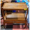 Image 1 : 2 TIER ANTIQUE TROLLY CART H-28.5" W-15.5" L-25.5"