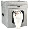 Image 2 : NEW AMAZON BASICS COLLAPSIBLE CAT HOUSE IN GRAY