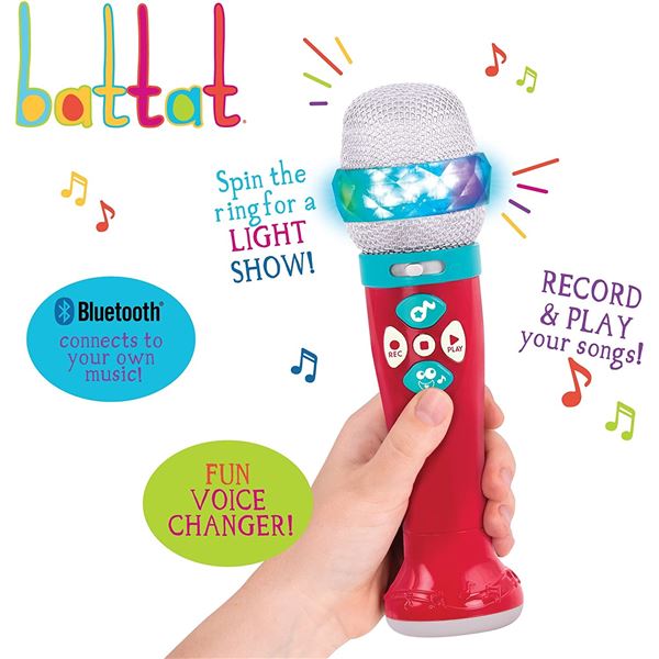 NEW BATTAT LIGHT UP SING ALONG MIC WITH 5 SONGS &