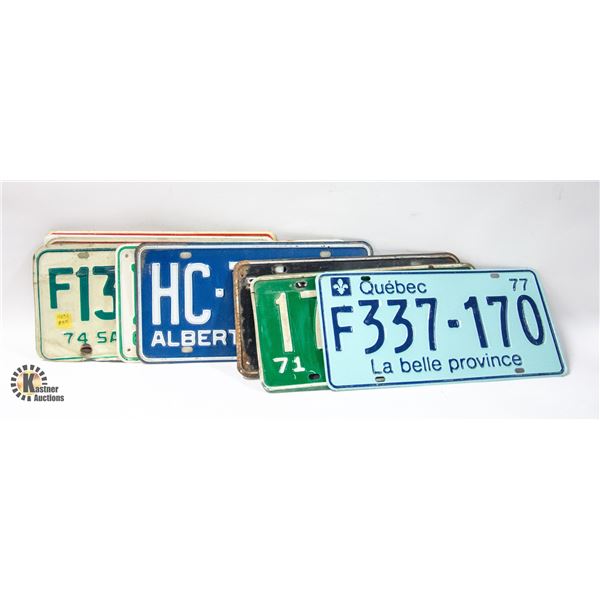 10 VINTAGE LICENSE PLATES