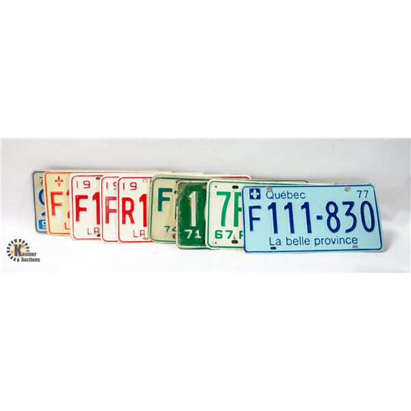 10 VINTAGE LICENSE PLATES