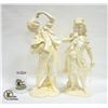Image 1 : PAIR OF CERAMIC STATUES BOY+GIRL 19" & 18" TALL