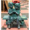 Image 1 : BOY/GIRL ON BENCH GARDEN STATUE