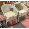 Image 1 : PAIR OF WHITE WICKER PATO CHAIRS