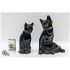 Image 1 : PAIR OF BLACK CAT DECOR FIGURINES