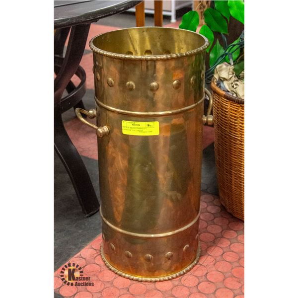 VINTAGE BRASS UMBRELLA HOLDER 18" TALL MADE
