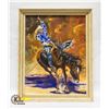 Image 1 : OIL PAINTING OF RODEO COWBOY 26" X 32"