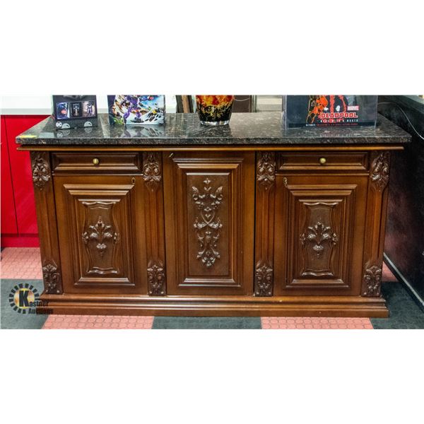 STONE TOP HUTCH H-34" W-20.5" L-65"