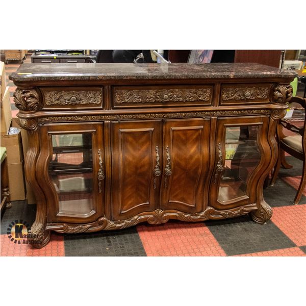 STONE TOP HUTCH H-42.5" W-19.5" L-67"